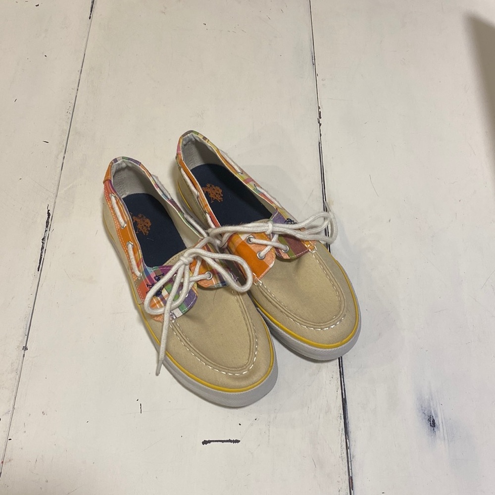 US Polo Association Women’s Plaid Boat Shoes